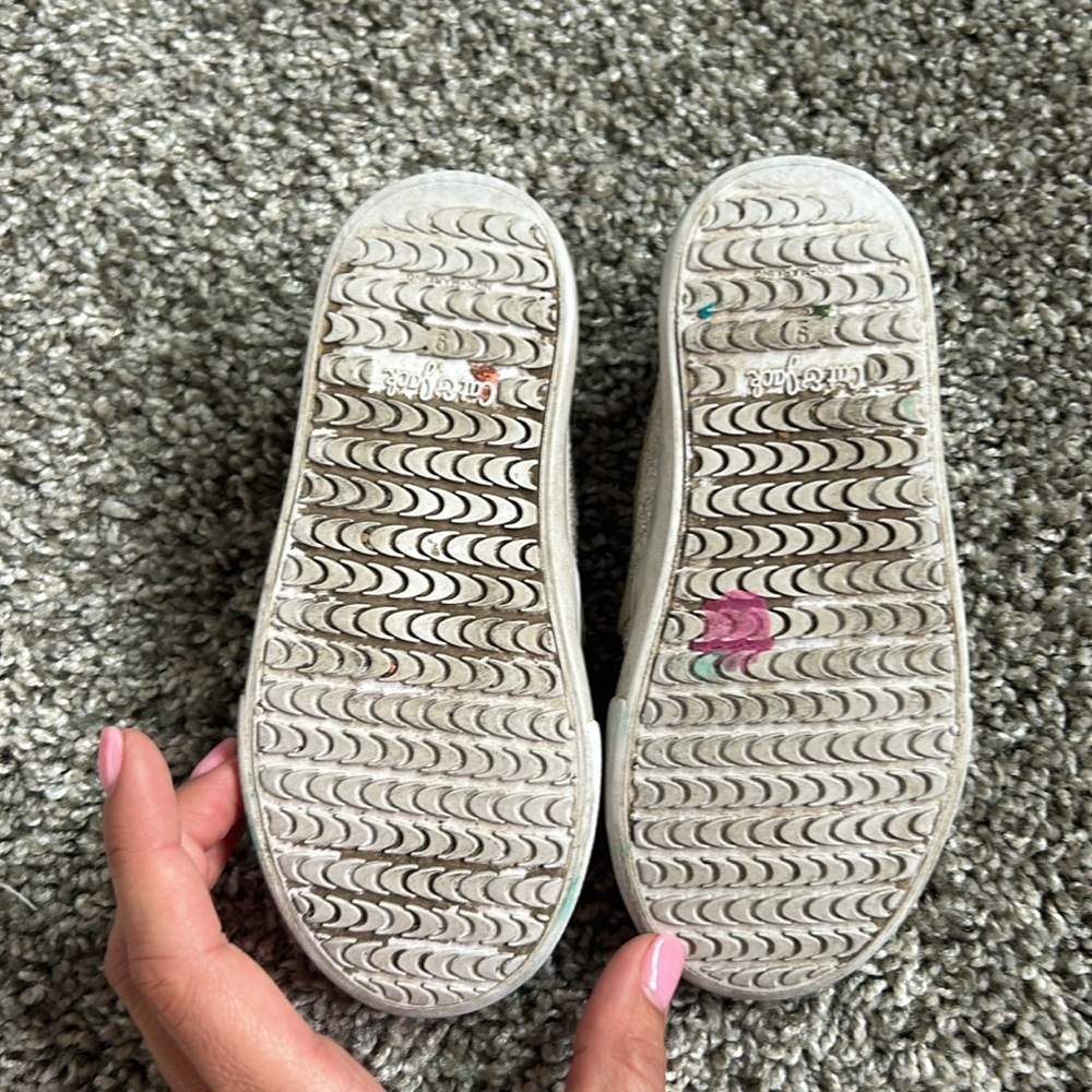 Cat & Jack toddler girl sparkle slip on tennis shoes size 9 - Picture 3 of 7